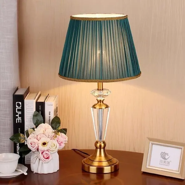 (Store Closing Sale) Bedside lamps Multi-shade / Ambient Lamps Crystal / Nordic Style For Living Room / Bedroom Metal Green