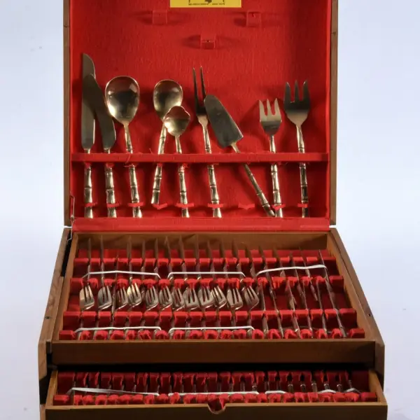 Vintage cutlery set bronze