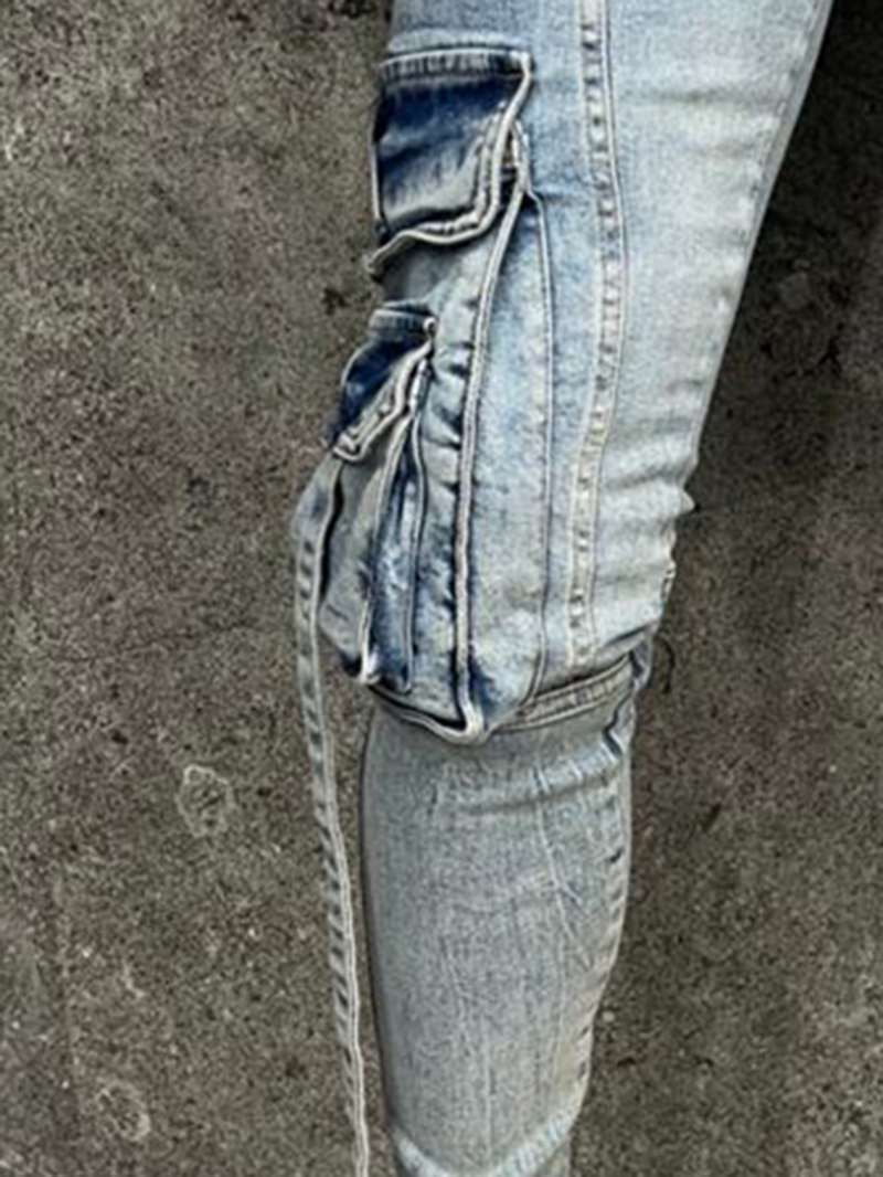 Blue workwear skinny jeans