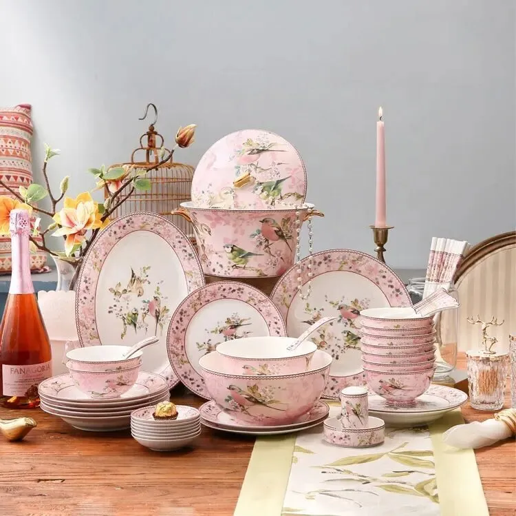 46-piece European luxury ceramic tableware set