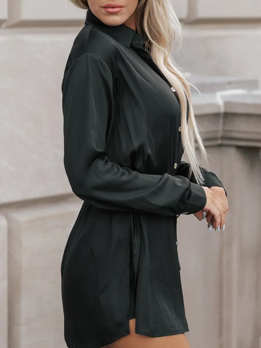 Black all-in-one simple blouse