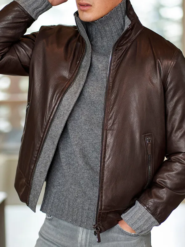 Men's Casual Oversized Coat Leather Jacket