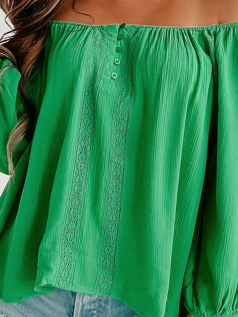 Green one-shoulder shirt