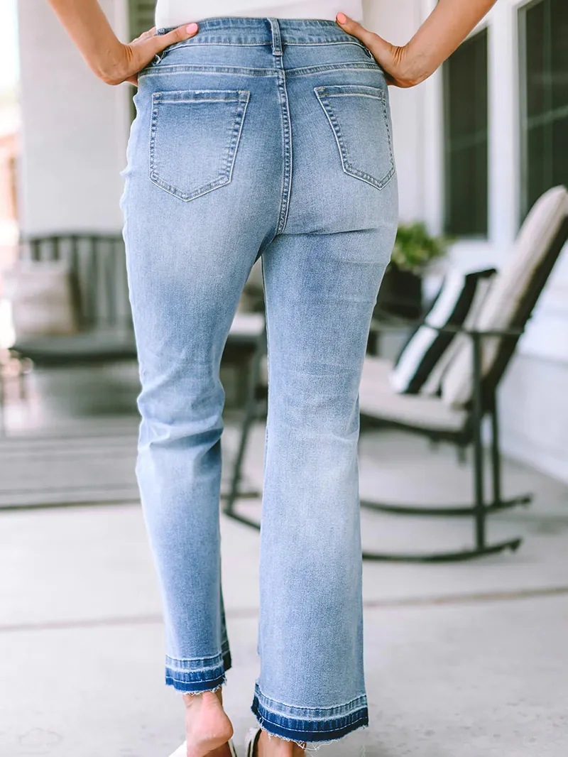 Women's Casual Washed Flared Jeans