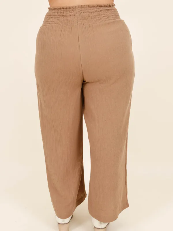 Wrinkled loose straight leg pants with gathered craftsmanship