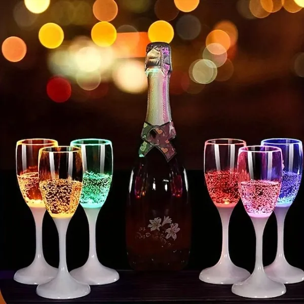 (Store Closing Sale) LED Glowing Light-Up Goblet Food Grade Plastic Light-Up When You Pour Water for Wedding Birthday Party Glow Wine Glass Cup