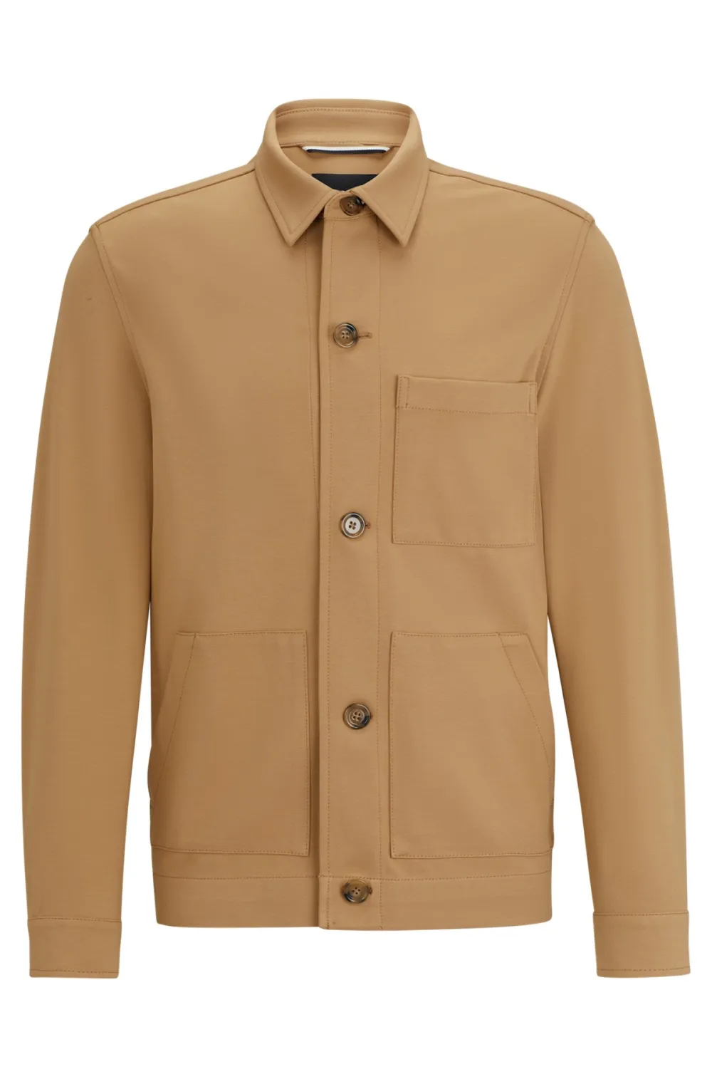 Relaxed-fit button-up jacket with patch pockets
