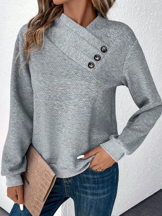 Casual Plain Sweatshirt