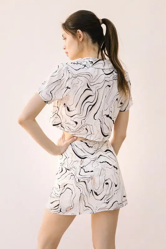 Swirl Print Mini Skirt