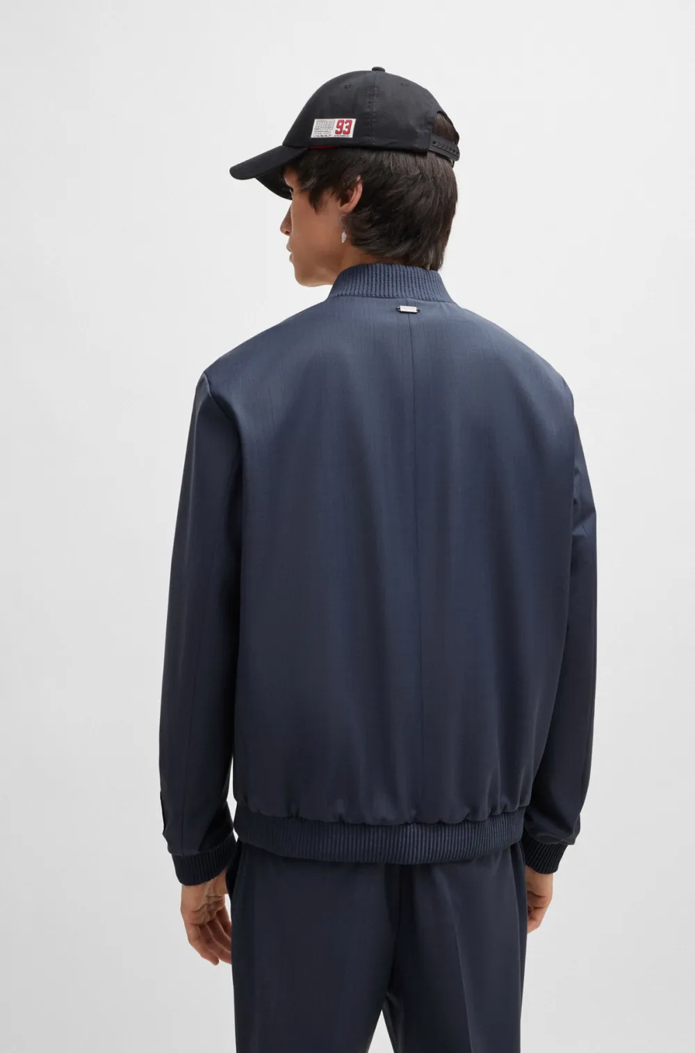 Slim-fit jacket in mohair-look material