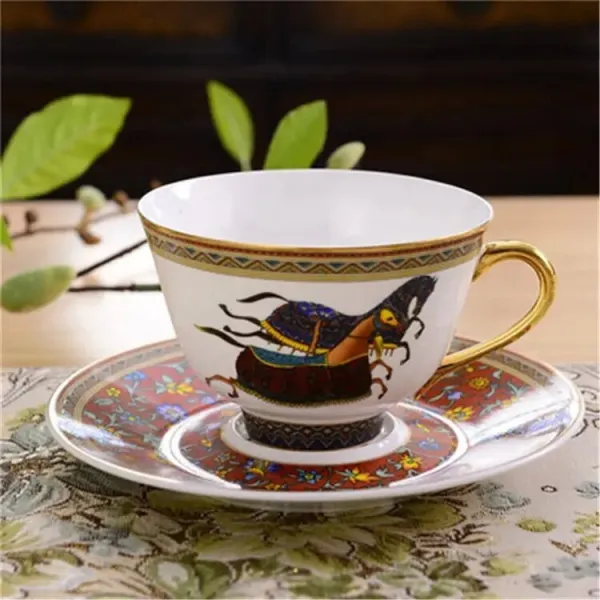 15 Piece War Horse Ceramic Coffee Set